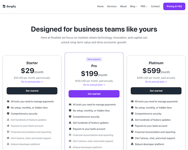 The Pricing Page